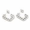 Non-Tarnish 304 Stainless Steel Chain Shape Stud Earrings EJEW-F283-03P-1
