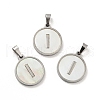 304 Stainless Steel with White Shell Pendants STAS-G268-01I-P-1