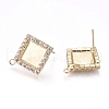 Rack Plating Brass Stud Earring Findings KK-L198-003LG-2