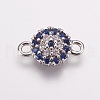 Brass Micro Pave Cubic Zirconia Links ZIRC-E143-47-2