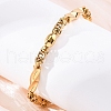201 Stainless Steel Oval & Twist Rectangle Link Chain Bracelets BJEW-B078-171G-4