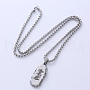 Stylish Stainless Steel Om Mani Amulet Pendant Necklaces for Men VQ2787-5