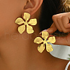 Stylish Stainless Steel Striped Flower Stud Earrings CN5900-3-1