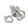 Brass Micro Pave Clear Cubic Zirconia Interlocking Clasps KK-C075-28P-2