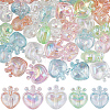SUNNYCLUE 50Pcs 5 Colors UV Plating Transparent Rainbow Iridescent Acrylic Beads OACR-SC0001-85-1
