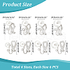 Unicraftale 24Pcs 4 Size 304 Stainless Steel Clip-on Earring Findings with Imitation Pearl Plastic Beaded STAS-UN0054-73-3