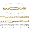 304 Stainless Steel Textured Rectangle with Rolo Chains CHS-R020-07G-02-2