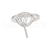 304 Stainless Steel Hollow Lotus Adjustable Ring RJEW-L107-021P-2