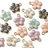 20Pcs 5 Colors Light Gold Plated Alloy Enamel Pendants ENAM-YW0002-93-2