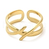 304 Stainless Steel Hollow Open Cuff Ring for Women RJEW-I098-18G-2
