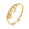 Brass Cuff Charm Bangles BJEW-U025-05G-4