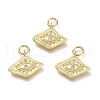 Brass Micro Pave Cubic Zirconia Pendants KK-P188-C03-G-1