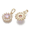 Brass Micro Cubic Zirconia Charms X-KK-N235-032B-2