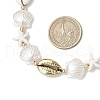 3Pcs 3 Colors Summer Synthetic Turquoise Starfish & Natural Cowrie Shell & White Imitation Pearl Adjustable Beaded Necklaces NJEW-JN05270-5