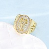 Brass Micro Pave Clear Cubic Zirconia Rings for Women RJEW-U047-30G-1