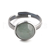 Half Round Natural Green Aventurine Finger Rings RJEW-M062-01P-40-2