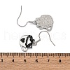 Brass Cat Shape Dangle Earrings EJEW-C130-02P-5