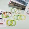 10Pcs 10 Style Handmade Polymer Clay Heishi Beaded Stretch Bracelets Set with Heart BJEW-SW00036-04-4