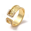 Brass Micro Pave Cubic Zirconia Adjustable Rings RJEW-K259-01D-G-1