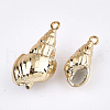 Electroplate Spiral Shell Pendants SSHEL-S262-23-2
