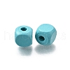 Spray Painted Wooden Beads WOOD-P021-01B-26-2