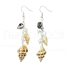 Brass Shell Shape Dangle Earrings EJEW-TA00603-2