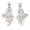 Brass Micro Pave Clear Cubic Zirconia Pendants ZIRC-S061-163P-2