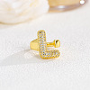 Brass Micro Pave Clear Cubic Zirconia Cuff Rings FS-WGF2B82-09-1