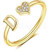 Adjustable Brass Rhinestone Cuff Rings FS-WG29D83-04-1