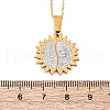 304 Stainless Steel Polymer Clay Rhinestones Sun Openable Pendant Necklaces for Women NJEW-Z065-10G-01-5