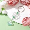 Acrylic Heart with Bowknot Keychains KEYC-JKC00612-4