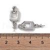 Brass with Shell Stud Earring Findings KK-G497-32P-3