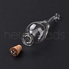 Teardrop Glass Cork Bottle Big Pendants AJEW-A041-01B-4