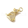 Brass Micro Pave Clear Cubic Zirconia Pendants KK-F899-02A-G-2
