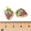 Brass Micro Pave Cubic Zirconia Pendants KK-A252-30G-3