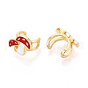 Brass Enamel Cuff Earrings EJEW-N060-05G-2