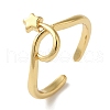 Star Rack Plating Brass Open Cuff Finger Rings for Women RJEW-L123-012G-1