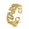 Brass Micro Pave Cubic Zirconia Ring RJEW-Z033-03G-1