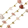Handmade Natural Strawberry Quartze Chip Beaded Chains CHC-F020-09G-13-1