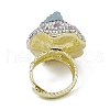 Irregular Natural Aquamarine Adjustable Rings with Rhinestone RJEW-D077-03G-3