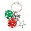 3Pcs 3 Colors Dice Opaque Acrylic Pendant Keychain KEYC-JKC01198-4
