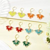 Handmade Glass Seed Beads Leaf Leverback Earrings EJEW-MZ00466-1