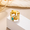 304 Stainless Steel Adjustable Open Cuff Rings RJEW-K294-01G-1