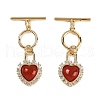 Natural Carnelian Toggle Clasps KK-P283-39G-1