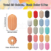 SUNNYCLUE 40Pcs 20 Colors Oval Silicone Focal Beads SIL-SC0002-33-2