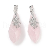 Natural Rose Quartz Faceted Teardrop Pendants G-Q163-04P-01-1