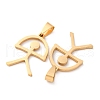 201 Stainless Steel Pendants STAS-V014-01B-G-2