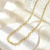 Brass Textured Cable Chain Necklaces NJEW-A042-12G-02-1