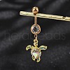Alloy Crystal AB Rhinestone Dangle Curved Barbell Belly Rings AJEW-R007-01G-01-1