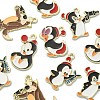 10Pcs 5 Styles Light Gold Plated Alloy Enamel Pendants ENAM-FS0001-62-3